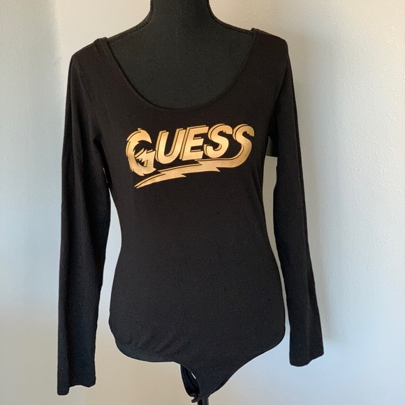 Guess Tops - Guess logo bodysuit, size Large.
